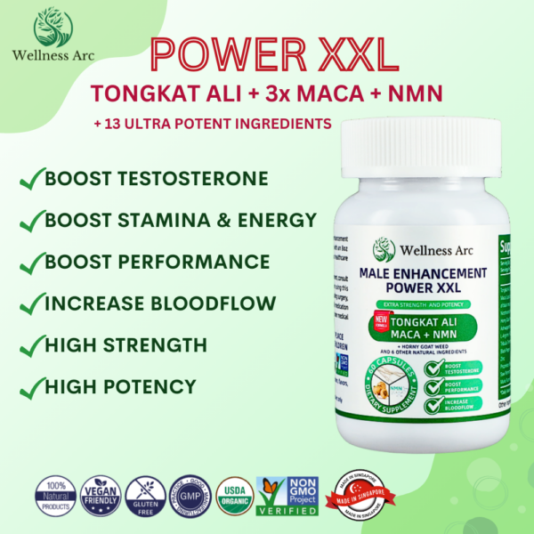 Power XXL Powerful Male Enhancement Tongkat Ali Maca NMN (60 caps) - Image 4