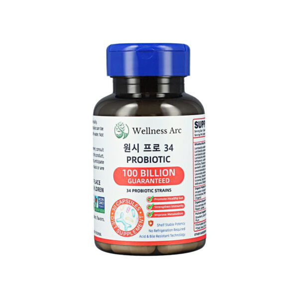 Wellness Arc Singapore Probiotics 100 Billion CFU / 34 Strains with L. Acidophilus + Prebiotic