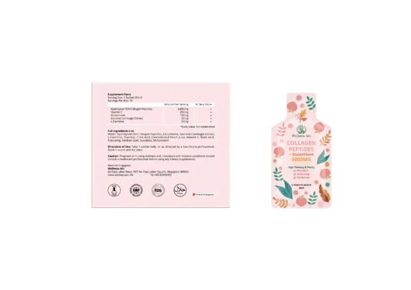 Collagen Peptides 68000mg by Wellness Arc – 10 Sachets/Box – Skin Whitening and Brightening - Image 6