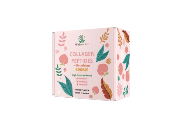 Collagen Peptides 68000mg by Wellness Arc – 10 Sachets/Box – Skin Whitening and Brightening - Image 4
